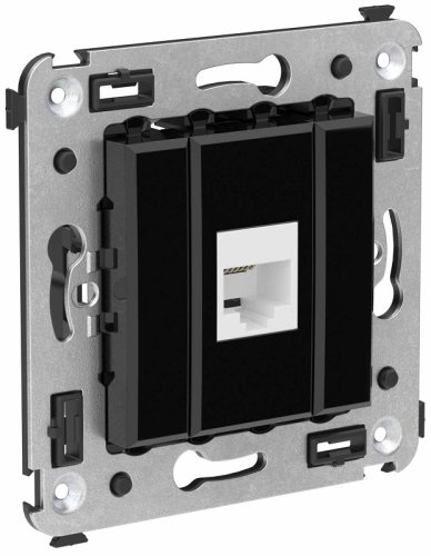 Розетка телефонная без рамки DKC Avanti 1-м. RJ12 черный квадрат фото Розетка телефонная без рамки DKC Avanti 1-м. RJ12 черный квадрат картинка